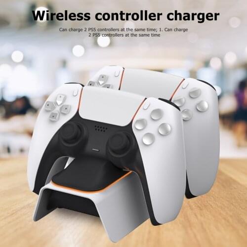 Game Controller Dual Charger Station for Sony Playstation 5 PS5 Wireless Gamepad Joystick Power Dock for Dual Sense Controllers