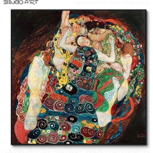 Reproduction Famous Artwork Vienna Secession Virgin Oil Painting Hand-painted Gustav Klimt Virgin Oil Painting for Wall Decor