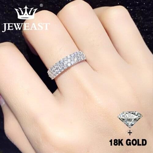 Natural Diamond Ring 18K Gold Pure Gold Rings AU 750 Gold Solid Good Upscale Trendy Classic Party Fine Jewelry Hot Sell New 2020