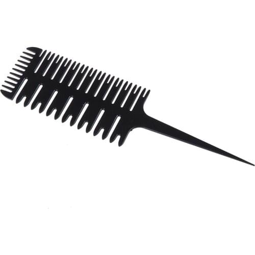 Colorful Women Updo Big Tooth Comb Hair Dyeing Tool Barber Salon Style Haircut Comb With Tail Fish Bone Shape 1pc