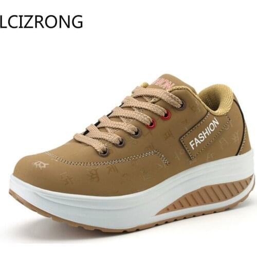 LCIZRONG Fashion Women Height Increasing Platform Shoes Summer Big Size Waterproof Wedges Creepers Ladies 5 Color Casual Shoes