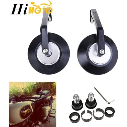 Motorcycle Round 7/8" 22mm Handle Bar End Mirrors Motorbike Scooter Rear View Side Mirrors For Honda Yamaha Harley Cafe Racer