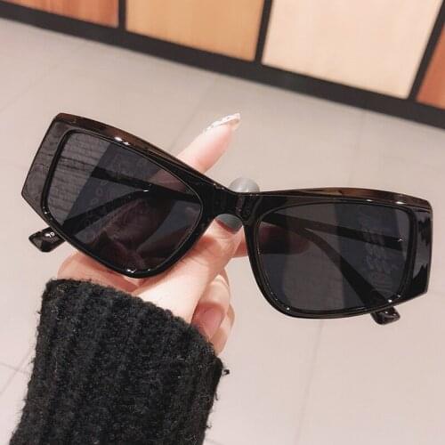 2021 New Luxury Brand Irregular Square Cat Eye Sunglasses For Women Gradient Elegant Black White Sun Glasses Female Big Shades