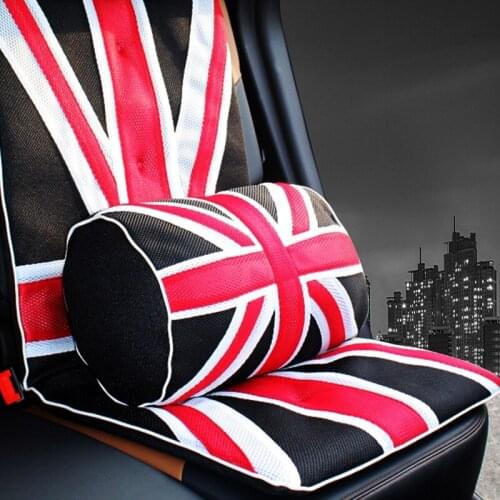 Car Seat Support Pillow UK Flag 1PC Mesh cloth lumbar back waist cushion for chair home Rest Hugging car-styling universal
