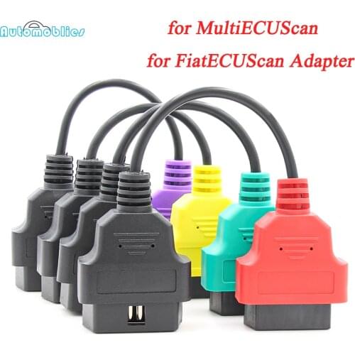 4PCS Full sets For Fiat MultiECUScan / FiatECUScan Adapter Cable Bundle OBD OBD2 ECU Cables Leads ABS Airbag Diagnostic Scanner