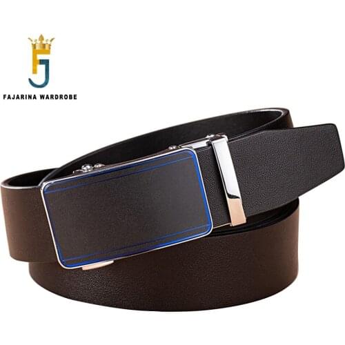 FAJARINA New Formal Styles Automatic Top Quality Cow Genuine Mens 100% Solid Cowhide Leather Belts Men 3.5cm Width N17FJ980