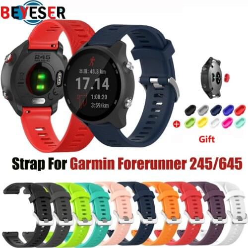 For Garmin 245 Strap Official Button Silicone Watch Band Sports Strap For Forerunner 245M/645/Vivoactive 3/Venu/Venu SQ Bracelet