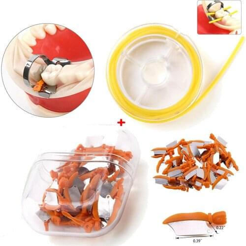 Rubber Dam Sheets Stabilizing Cord Medium 1.8mm Elastic Line + Fender Wedges Medium Dental Tooth Guard Protects Gingiva Blade
