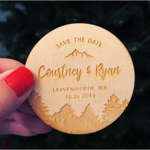 Save The Date Magnets, Rustic Wooden Save The Date, Wedding Invitation，To Provide Guests With Wedding Souvenir Decoration