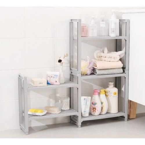 Kitchen Storage Rack Tower Assemble Plastic Bathroom Shelf Space Saving Home Organizer