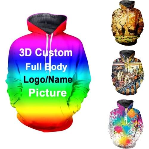 UJWI Customized Printed Pattern LOGO Name Singlet Hoodies Sweatshirts Men Streetwear Custom Clothing Factory Wholesale Dropship