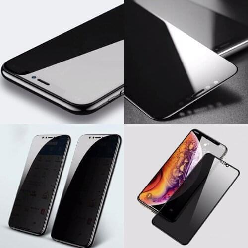 For iPhone11pro max XR XSmax Anti Privacy Screen Protector 9D Full Cover Case Friendly Tempered Glass Film for iPhone8 7 6s plus
