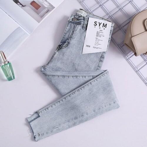 Woman Jeans Pants New Spring Wear Light-Colored Skinny Stretch Pencil Pants Pantalones Vaqueros Mujer