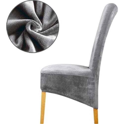 Real velvet fox fabric XL Size Chair Cover Big size long back Europe style seat Chair Covers for Restaurant Hotel Party Banquet