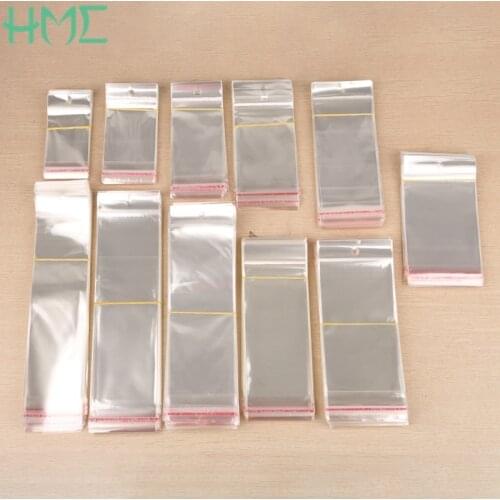 100pcs 200pcs One-off Transparent Clear Self-Adhesive Plastic Storage Bag Packaging Gift Bag Resealable Cellophane OPP Poly Bags