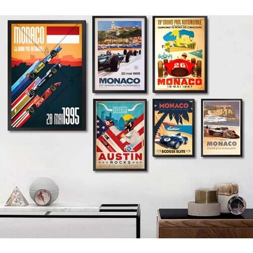 1934 Monaco Grand Prix Poster Classical Art Print Wall Pictures for Living Room No Frame art Brand