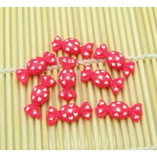 20Pcs Fuchsia Candy Resin Decoration Crafts Kawaii Bead Flatback Cabochon Fridge Magnet Scrapbook DIY Accessories Buttons