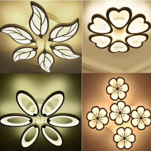 2020 6 heads New Design Acrylic Modern Led Ceiling Lights lampe plafond avize Indoor 4 shapes 100-240V