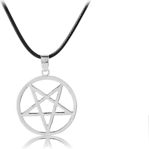 24 Pcs/Lot Hot Selling Pentacle Pentagram Pendant Lucifer Satan metal Color Jewelry Bulk Wholesale