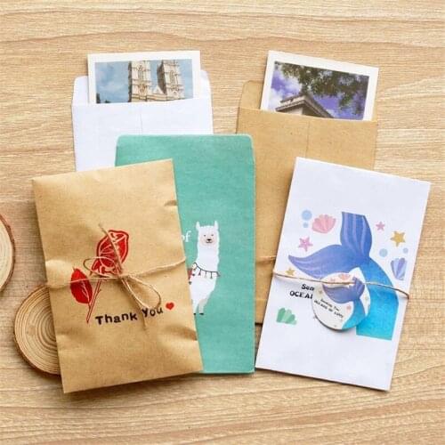 25/50pcs Kraft Paper Gift Bags Unicorn Thank You Small Gift Box Mermaid Wedding Party Favor Paper Candy Dragee Bonbonniere Bags