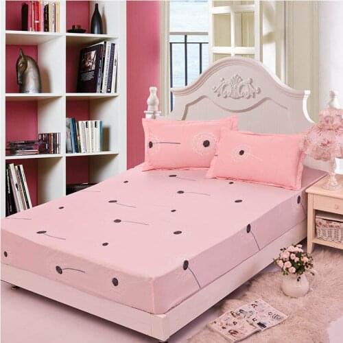 50 Dandelion Printed Fitted Sheet Sanding Polyester Pink Color Fitted Bed Sheet For Children Adult (No Pillowcase) XF339-30