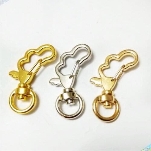 50pcs Metal jewelry zinc alloy hook buckle cloud leaf wings Keychain DIY Accessories Lobster Clasp Jewelry Making Findings