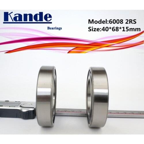 6008RS Bearing 2pcs ABEC-5 High quality 6008 2RS Single Row Deep Groove ball bearing 6008-2RS 40x68x15 mm