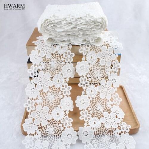 5Yard African Lace Fabric 2021 High Quality Wedding Decoration Sewing Trim DIY Watersoluble Milk Silk Embroidery Skirt Clothing