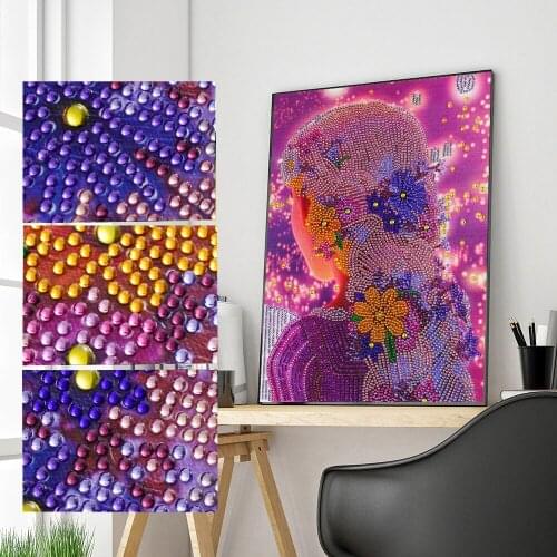 5D DIY Special Shaped Diamond Painting Beauty Girl Diamond Painting Mosaic Cross Stitch Kit Elves Home Wall Decoration Art Craft