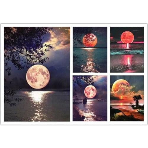 Diamond Painting Full Square Drill Moon Rhinestones Pictures Diamond Embroidery Sale Scenic Cross Stitch Mosaic Gift GJ510
