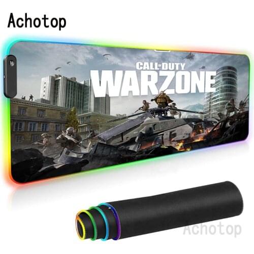 Call Of Duty Warzone Mouse Pad RGB Gaming Gccessories Gamer Desk Mat Laptop LED Keyboard Table Carpet XXL Large Rubber Mousepad