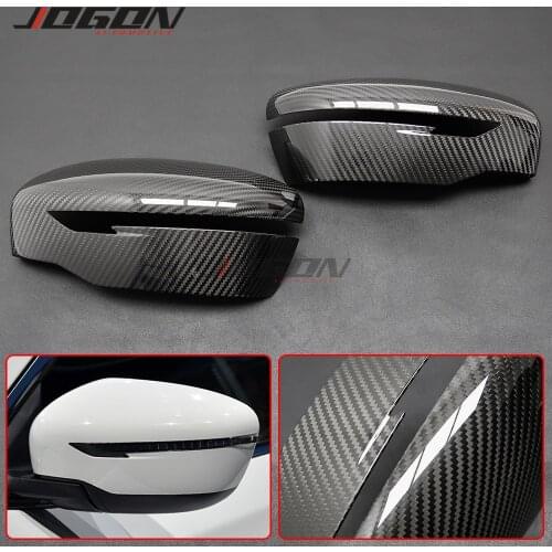 2pcs Real Carbon Fiber RearView Mirror Cover Case For Nissan X-Trail T32 Rogue Qashqai Murano Juke Navara Serena C27 Pathfinder