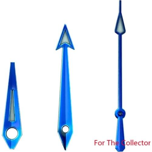 HQ Blue Golden Watch Hands Copper For NH35/36 4R35/36 Mov't Mod Longer Version Aqua Terra Style Mens Watch Super Blue Luminous