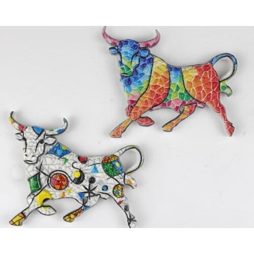 Spanish bullfighter Bull Tourist Gifts Resin Granada lizard Spain Refrigerator Stickers Travel Mosaic Fridge Magnet Souvenir