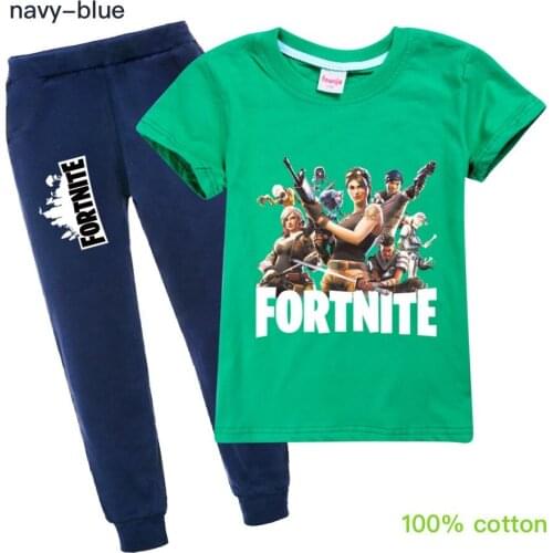 Baby Boy Clothes Set FORTNITE Kids Birthday Suit Girls Tracksuits Sport Suits Top +Pants 2 Pcs Set Children 2-16 Years Summer
