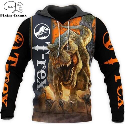 Beautiful Dinosaur T-Rex 3D ALL OVER Printed Men Hoodie Autumn and winter Unisex Sweatshirt Zip Pullover Casual Streetwear KJ436