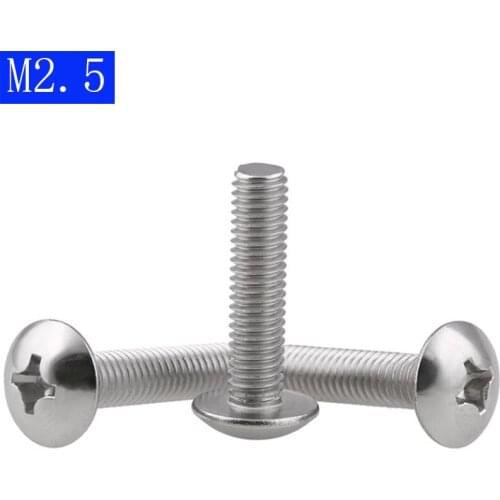 M2.5 - 0.45 ( 2.5mm ) 304 Stainless Steel Phillips Pan Cross Drive Truss Head Machine Screws A2 bolts