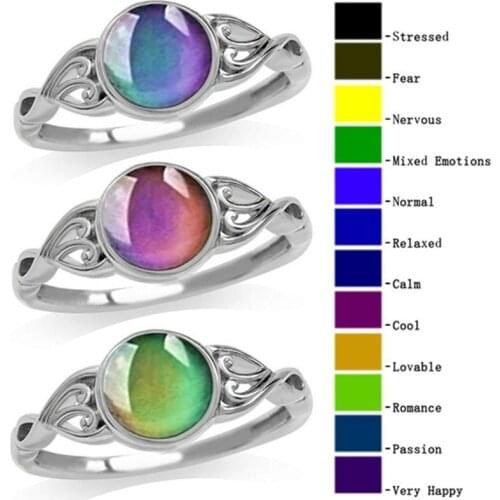 Ofertas Trendy Temperature Change Rings Creativity Jewelry For Women Party Wedding Hand Accessories Size 6-12