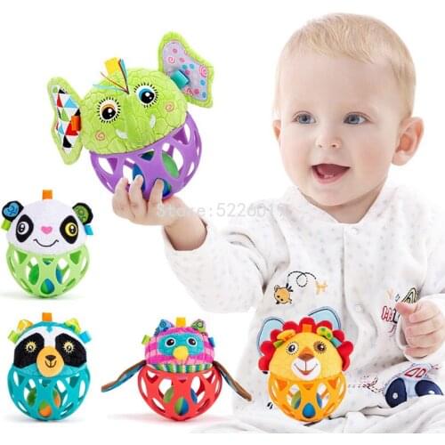 Animal Grasping Ball Baby Tactile Perception Training Silicone Ball With Sound Baby Rattle Body Building Ball Educational Toys