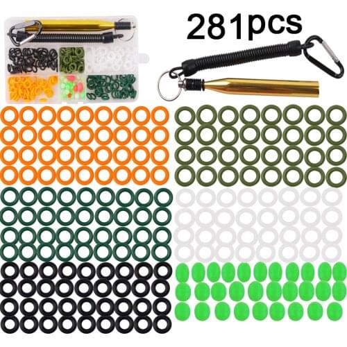 281pcs/Box Wacky Rig Worm Kits Lures Bait With Wacky Tool Wacky Colorful O Rings For 4"5"6" Worm Lures