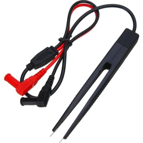 1pc Antislip SMD Test Tweezers Meter Clip Probes 15x1.8x1.5cm For Resistor Multimeter Capacitor Electronic Work
