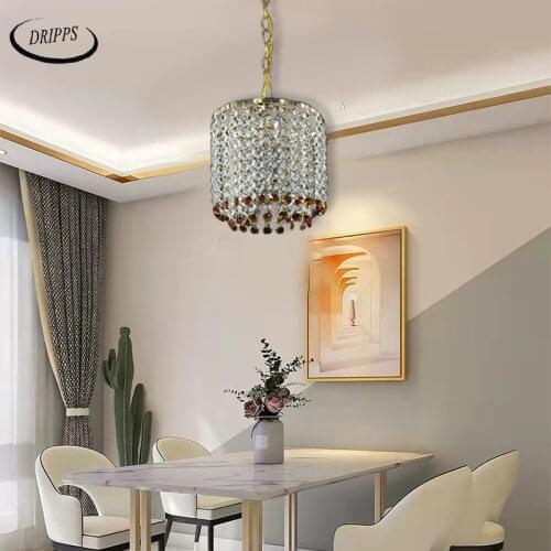 European style wrought iron crystal villa living room LED ceiling lamp bedroom lighting dining room chandelier