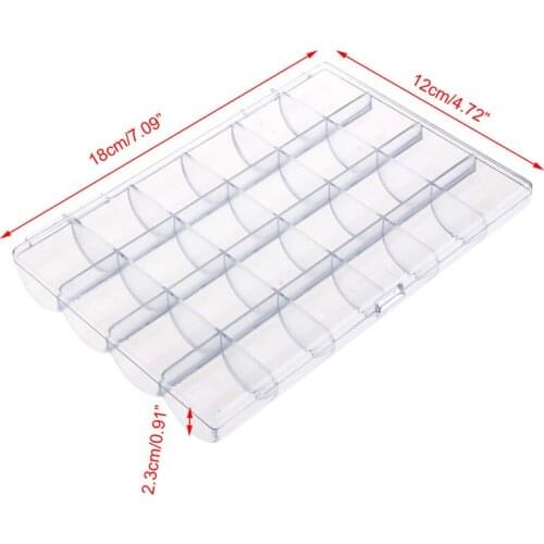 24 Grids Transparent Jewelry Bead Ring Earring Storage Box Acrylic Container New R58E