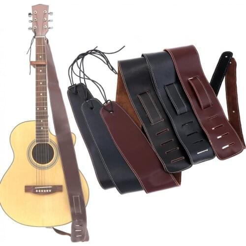 3 Colors Adjustable Genuine Leather Suede Cowhide Guitar Strap for Acoustic Electric Guitar Bass