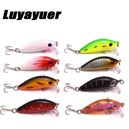 8 Color Minnow Fishing Lure 3.6g 5cm Hard Crankbait 3D Eye Plastic Baits Carp Fishing Wobbler Artificial Tackle Whopper Plopper