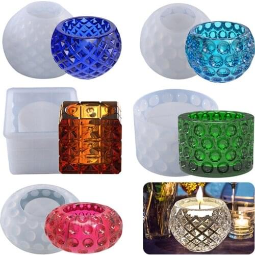DIY Crystal Epoxy Resin Mold Candle Potted Polka Dot Storage Box Set Up Jewelry Silicone Mold For Resin