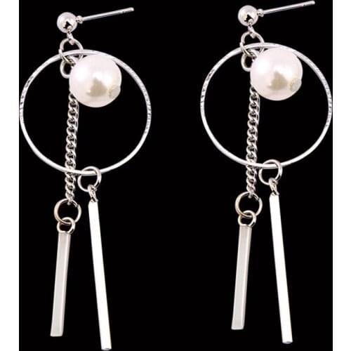 Boucle d'oreille Femme 2018 Fashion Jewelry Oorbellen Korean Pearl Long Earrings Brincos Tassel Tiny Stud Earrings For Women