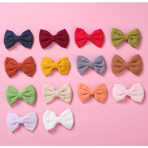 Spring Summer Baby Hair Accessories Candy Color Infant Cotton Linen Barrette Party Princess Toddler Infant Barrettes 2Pcs