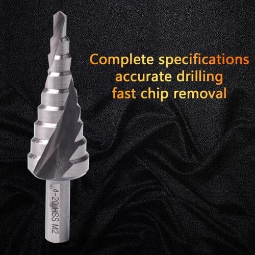 3Pcs Top Quality HSS Spiral Groove Step Drill Bit step size 4-32mm 4-20mm 4-12mm Triangle Shank Power Tools Drill Bit For Metal