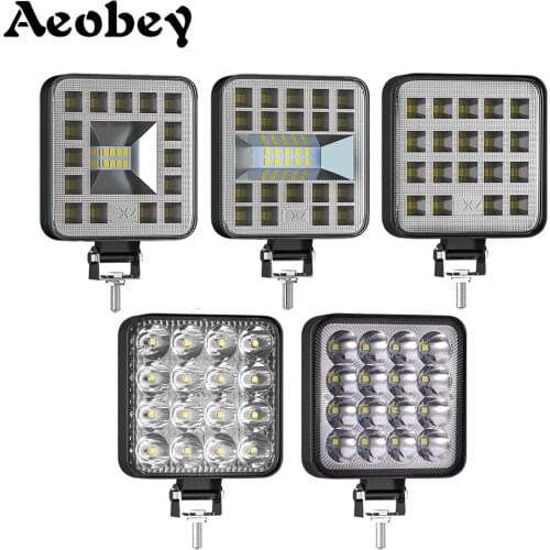 Aeobey Led Light Bar 48W 57W 69W 87W 16barra Square Spotlight Off road LED Work Light 12V 24V For Car Truck 4X4 4WD Car SUV ATV